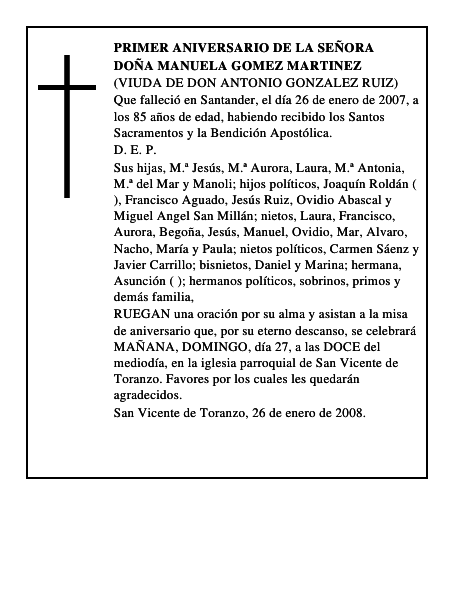 DOÑA MANUELA GOMEZ MARTINEZ