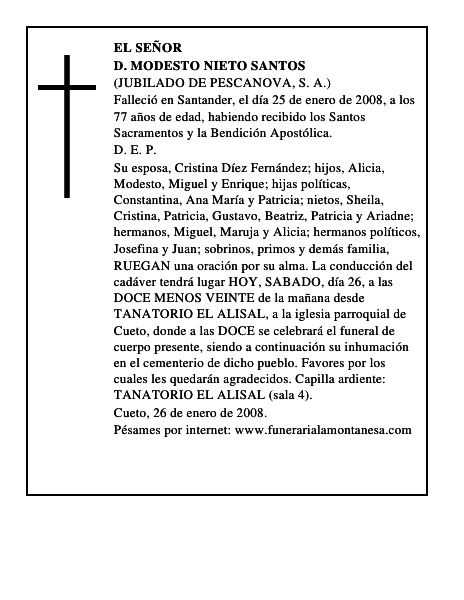 D. MODESTO NIETO SANTOS