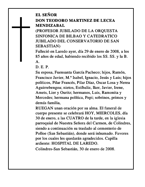 DON TEODORO MARTINEZ DE LECEA MENDIZABAL