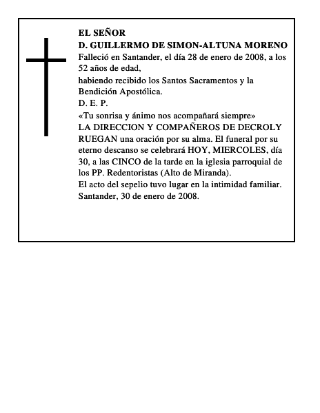 D. GUILLERMO DE SIMON-ALTUNA MORENO