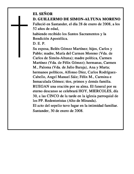 D. GUILLERMO DE SIMON-ALTUNA MORENO