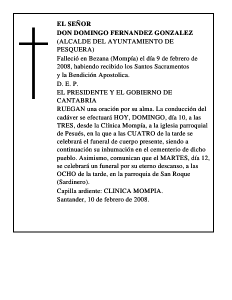 DON DOMINGO FERNANDEZ GONZALEZ