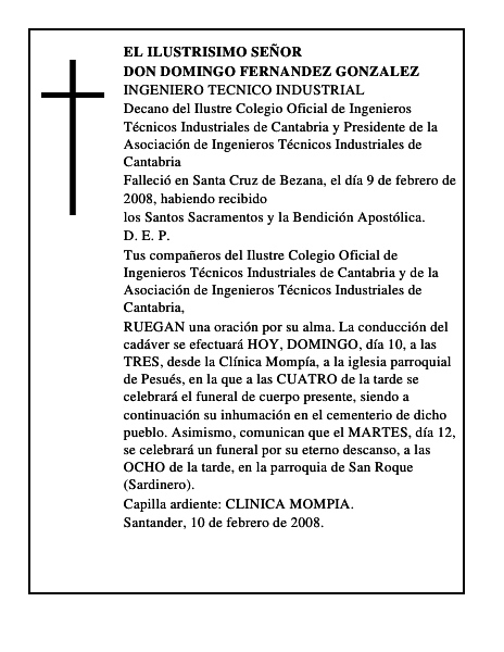 DON DOMINGO FERNANDEZ GONZALEZ
