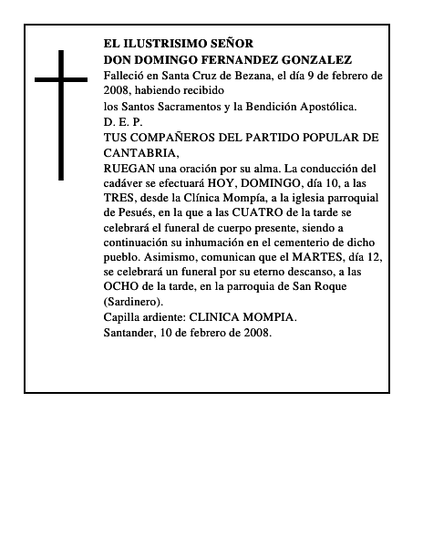 DON DOMINGO FERNANDEZ GONZALEZ