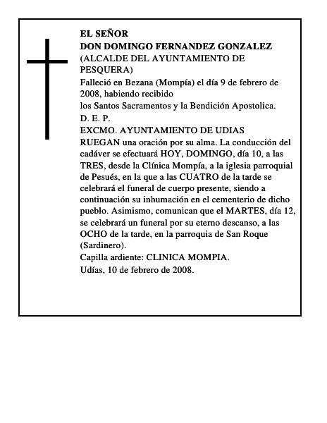 DON DOMINGO FERNANDEZ GONZALEZ