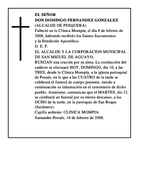 DON DOMINGO FERNANDEZ GONZALEZ