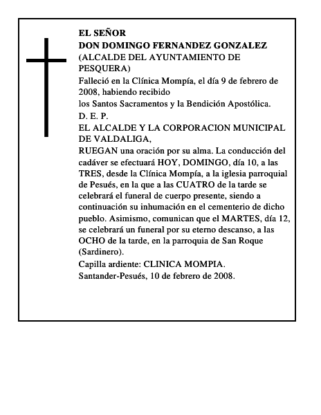 DON DOMINGO FERNANDEZ GONZALEZ