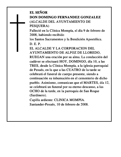 DON DOMINGO FERNANDEZ GONZALEZ