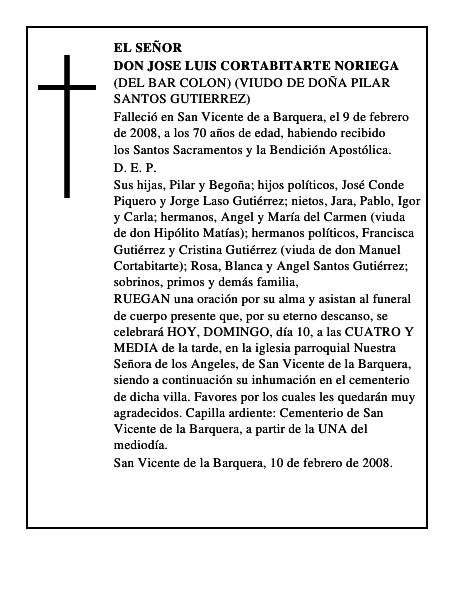 DON JOSE LUIS CORTABITARTE NORIEGA