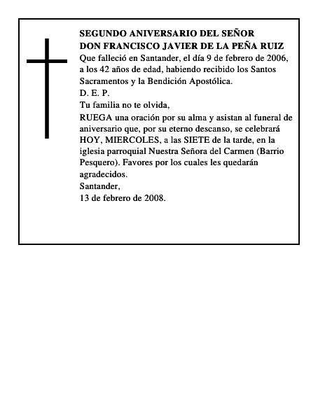 DON FRANCISCO JAVIER DE LA PEÑA RUIZ