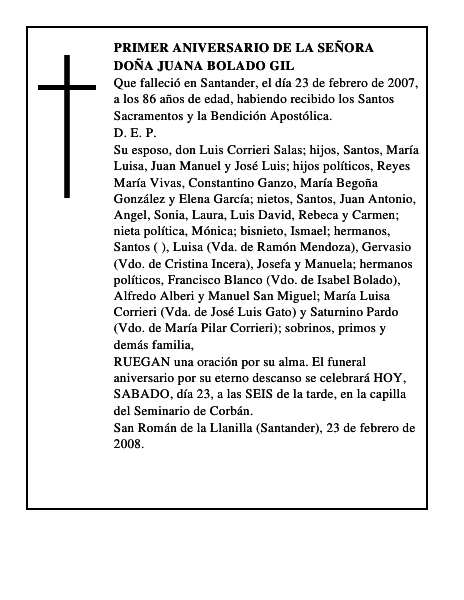 DOÑA JUANA BOLADO GIL