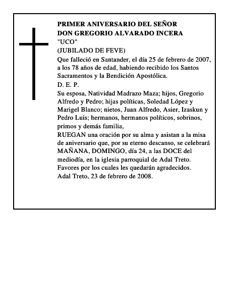 DON GREGORIO ALVARADO INCERA