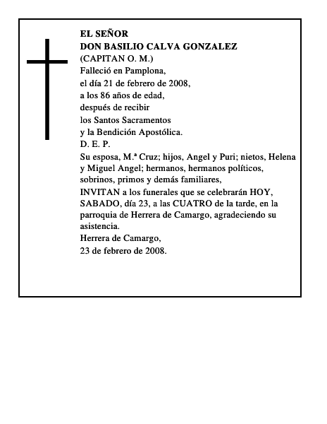 DON BASILIO CALVA GONZALEZ