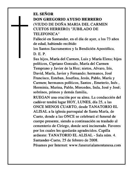 DON GREGORIO AYUSO HERRERO