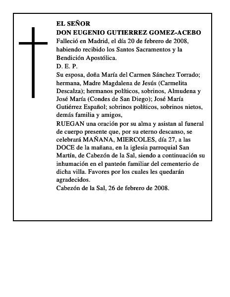 DON EUGENIO GUTIERREZ GOMEZ-ACEBO