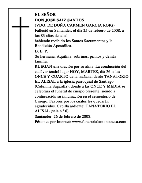 DON JOSE SAIZ SANTOS