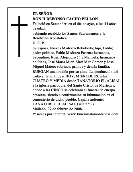 DON ILDEFONSO CACHO PELLON