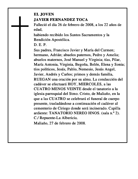 JAVIER FERNANDEZ TOCA
