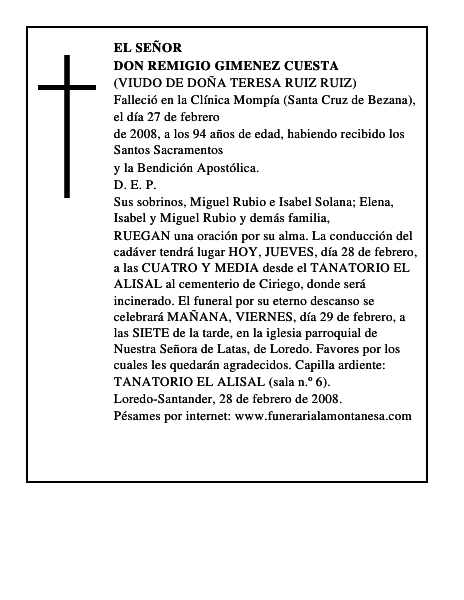 DON REMIGIO GIMENEZ CUESTA