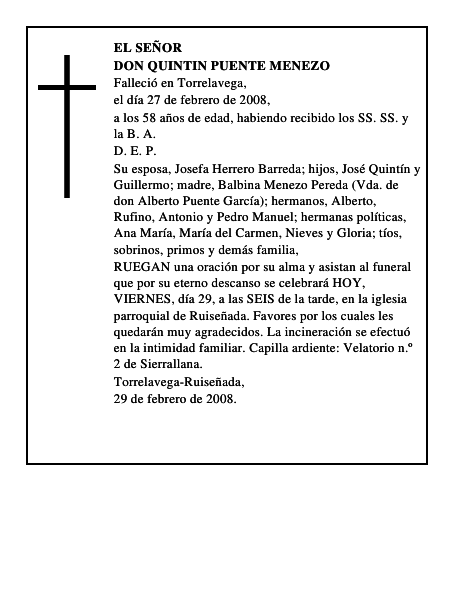 DON QUINTIN PUENTE MENEZO