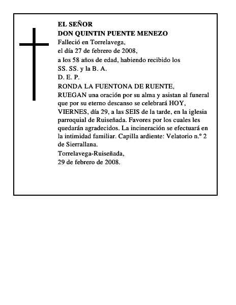 DON QUINTIN PUENTE MENEZO