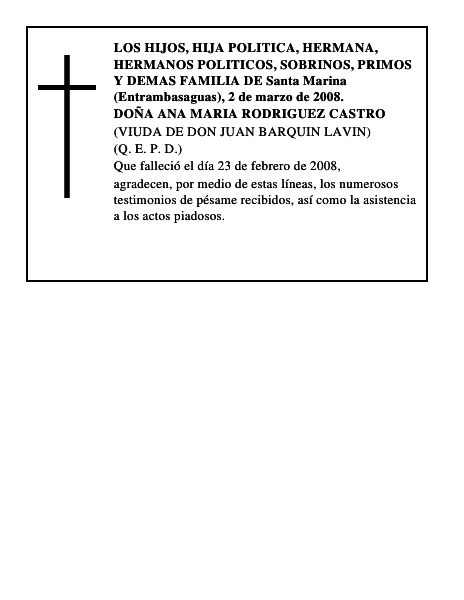 DOÑA ANA MARIA RODRIGUEZ CASTRO