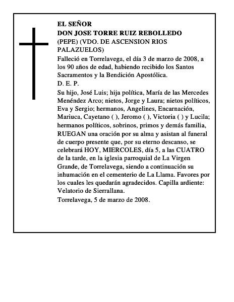 DON JOSE TORRE RUIZ REBOLLEDO