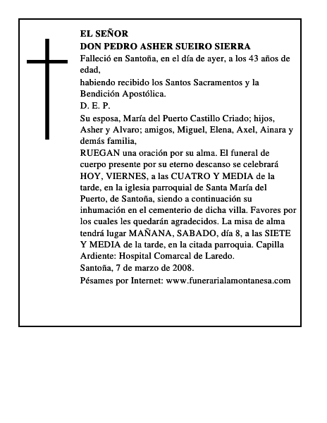DON PEDRO ASHER SUEIRO SIERRA