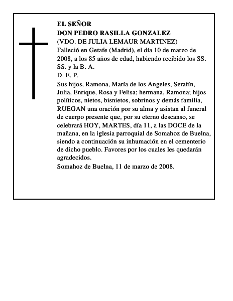 DON PEDRO RASILLA GONZALEZ