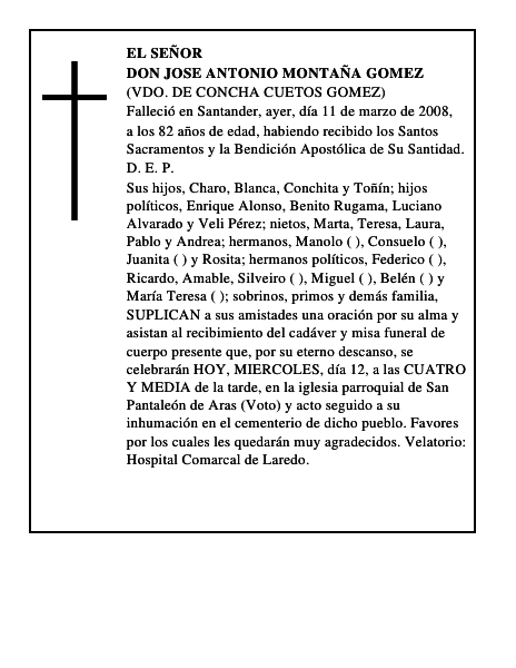 DON JOSE ANTONIO MONTAÑA GOMEZ