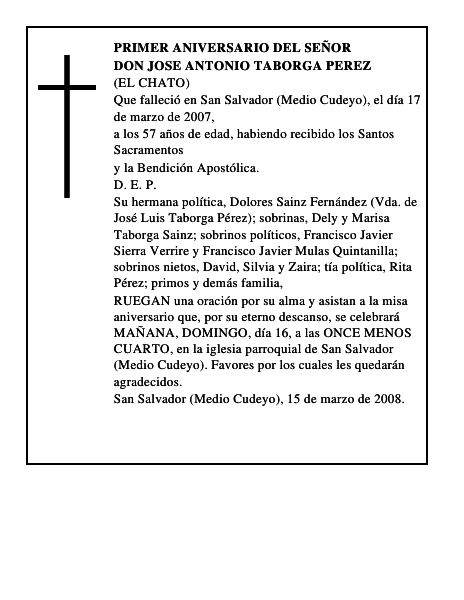 DON JOSE ANTONIO TABORGA PEREZ