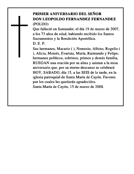 DON LEOPOLDO FERNANDEZ FERNANDEZ