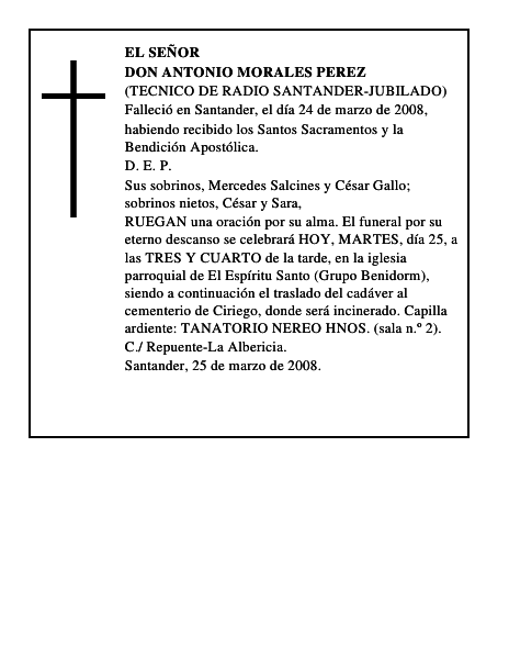 DON ANTONIO MORALES PEREZ