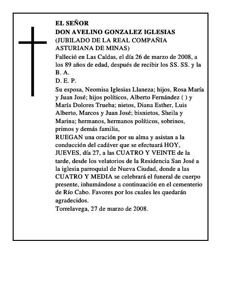 DON AVELINO GONZALEZ IGLESIAS
