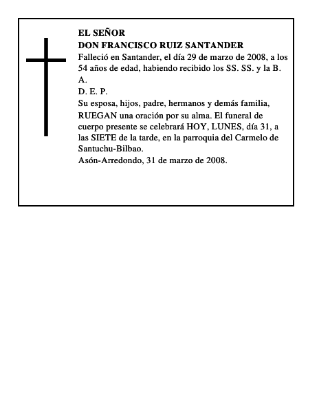 DON FRANCISCO RUIZ SANTANDER