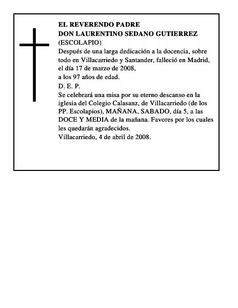 DON LAURENTINO SEDANO GUTIERREZ