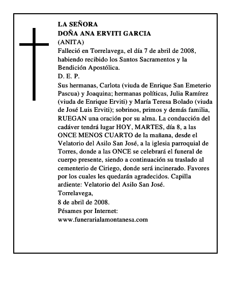 DOÑA ANA ERVITI GARCIA