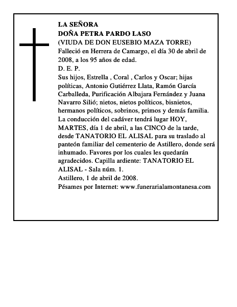 DOÑA PETRA PARDO LASO