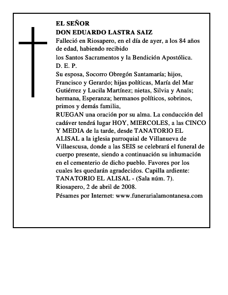 DON EDUARDO LASTRA SAIZ