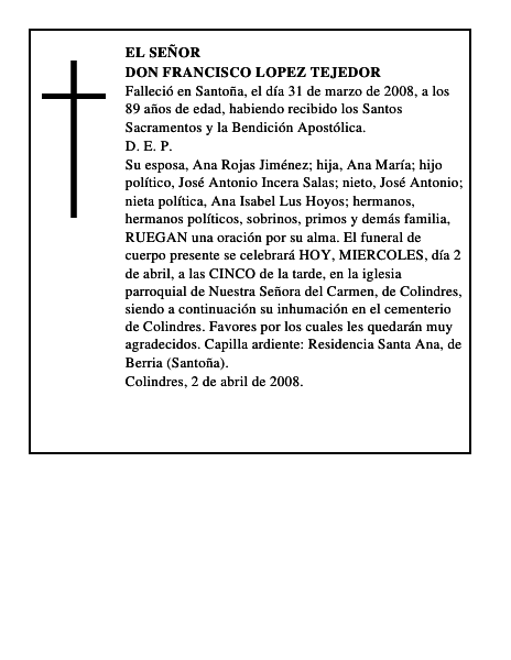 DON FRANCISCO LOPEZ TEJEDOR