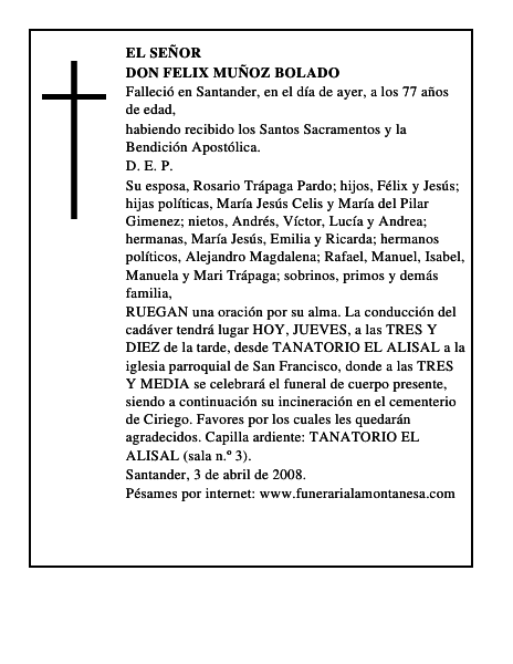 DON FELIX MUÑOZ BOLADO