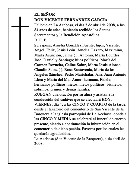 DON VICENTE FERNANDEZ GARCIA
