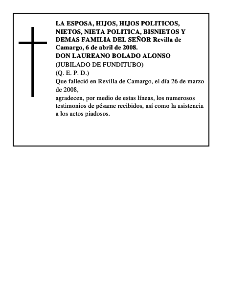 DON LAUREANO BOLADO ALONSO