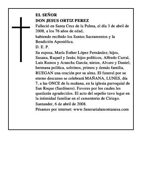 DON JESUS ORTIZ PEREZ