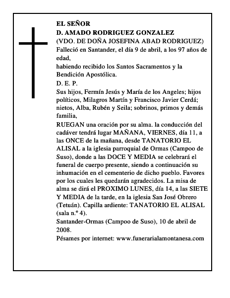D. AMADO RODRIGUEZ GONZALEZ