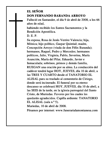 DON FERNANDO BARANDA ARROYO