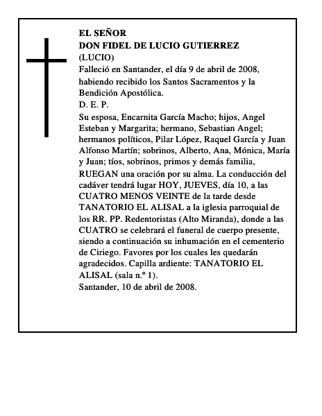 DON FIDEL DE LUCIO GUTIERREZ