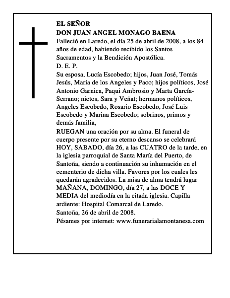 DON JUAN ANGEL MONAGO BAENA