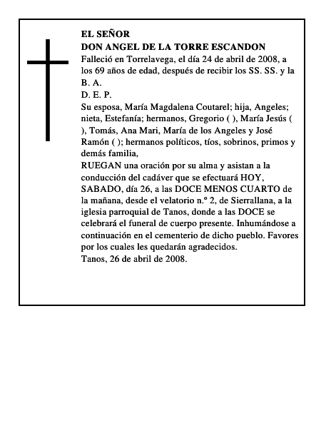 DON ANGEL DE LA TORRE ESCANDON