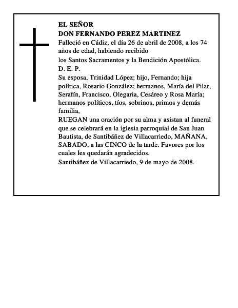 DON FERNANDO PEREZ MARTINEZ
